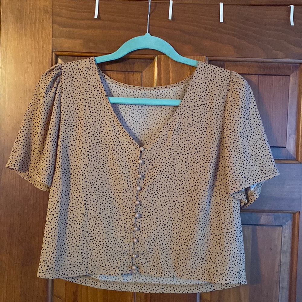 SHEIN Print Crop Blouse